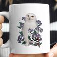 A White Owl And Purple Roses Coffee Mug