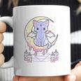 Womens Kawaii Pastel Goth Cute Creepy Black Cat V-Neck Coffee Mug