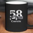 1958 Corvette Three Quarter View With Year And Model Dark Color Coffee Mug