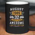 32Nd Birthday Gift Vintage August 1989 Men 32 Years Old Coffee Mug