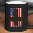 Burned Upside & Down Cross American Flag Satanism Coffee Mug