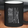 Cool Fishing Rod Hunting Rifle American Flag Gift Coffee Mug