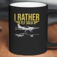 Distressed I Rather Fly Solo Funny Airplane Pilot Coffee Mug