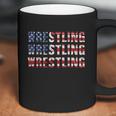 Distressed Usa Wrestling Gift American Flag Gift Coffee Mug