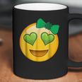 Emoji Saint Patricks Day Girls Green Heart Eyes Bow Coffee Mug