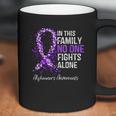 In This Family No One Fights Alone Alzheimer Ribbon Coffee Mug