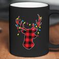 Funny Classic Red & Black Christmas Buffalo Plaid Deer Coffee Mug