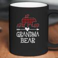 Grandma Bear Three Cubs Red Plaid Grandma Christmas Coffee Mug