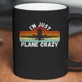 Im Just Plane Crazy Funny Pilot Pun Vintage Retro Sunset Coffee Mug