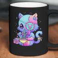 Kawaii Creepy Cat Eating Ramen Noodles Pastel Goth Aesthetic Men Women T-Shirt Graphic Print Casual Unisex Tee Coffee Mug