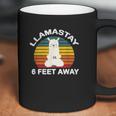 Llamastay 6 Feet Away Cute Yoga Llama Stay Social Distancing Coffee Mug