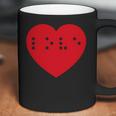 Love In Braille Inside Big Red Heart Uncontracted Valentine Coffee Mug