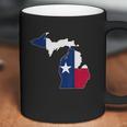 Michigan State Map Texas Flag Coffee Mug