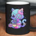 Pastel Goth Aestic Kawaii Creepy Cat Eating Ramen Noodles Coffee Mug