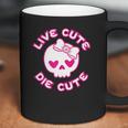 Pastel Goth Live Cute Die Cute Skull Bow And Heart Shape Coffee Mug