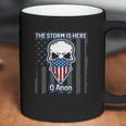 Q Anon Usa Flag Skull The Storm Is Here Coffee Mug