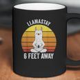 Retro Llamastay 6 Feet Away Llama Social Distancing Coffee Mug