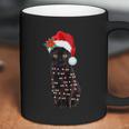 Santa Black Cat Tangled Up In Lights Christmas Santa Coffee Mug