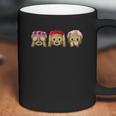 Three Emoji Monkey Flower Hear Speak See No Evil Cute Monkey Coffee Mug