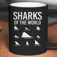 Types Of Shark Sharks Of The World Lovers Shark Fin Coffee Mug