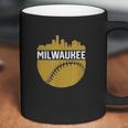 Vintage Downtown Milwaukee Wisconsin Skyline Baseball Coffee Mug