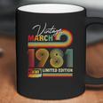 Womens Vintage March 1981 40Th Birthday Gifts Cassette Tape Retro Coffee Mug