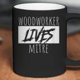 Woodworker Lives Mitre Pun Saying Carpentry Lumber Coffee Mug