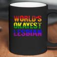 Worlds Okayest Lesbian Rainbow Gay Pride Homo Lgbt Coffee Mug