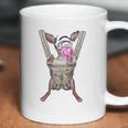 Black Chihuahua Dog In Baby Carrier With Bubble Gum Coffee Mug