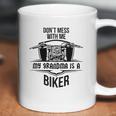 Brisco Brands Dont Mess With Me Grandma Is A Biker Newborn Baby Boy Girl Romper Coffee Mug