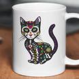 Cute Sugar Skull Mexican Cat Halloween Day Of The Dead Coffee Mug