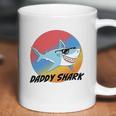 Daddy Shark With Sunglasses And Vintage Sunset Coffee Mug