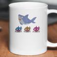 Daddy Shark And Three Baby Sharks Coffee Mug