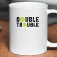 Double Trouble Doubles Players Funny Tennis Coffee Mug