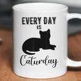 Everyday Is Caturday Funny Black Cat Lovers Gifts Coffee Mug