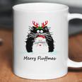 Fun Cat Merry Fluffmas Reindeer Christmas Kitten Meowlover Coffee Mug