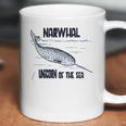 Narwhal Unicorn Of The Sea Humpback Whales Cetaceans Deep Blue Ocean Waves Nautical Marine Mammals Coffee Mug