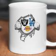 Oakland Raiders Los Angeles Lakers And Los Angeles Dodgers Heartbeat Shirt TshirtShirt Tee Coffee Mug