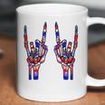 Rock On Rock Star Skeleton Hands Tie Dye 4Th Of July Coffee Mug