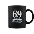 1969 Barracuda Grill View With Year Faded Look Charcoal Grey Coffee Mug