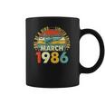 Born In March 1986 36Th Birthday Gift Retro 36 Years Old Coffee Mug