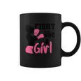 Cancer Fight Like A Girl Pink Ribbon Breast Cancer Graphic Design Printed Casual Daily Basic Coffee Mug