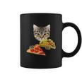 Cat Eating Taco And Pizza Shirt Funny Kitty By Zany Brainy Coffee Mug