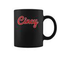 Classic Red Script Cincy City Coffee Mug