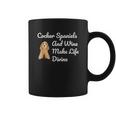 Cocker Spaniel And Wine Make Life Divine Coffee Mug