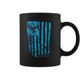 Country Life Outfitters Blue Camo American Flag Black Coffee Mug