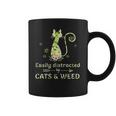 Easily Distracted By Cats And Weed Coffee Mug