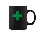 Green Medical Marijuana Cross Symbol Cannabis Medicine Coffee Mug