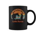 Just A Girl Who Loves Her Horse Retro Sunset Silhouette Gift Coffee Mug