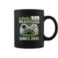 Level 10 Unlocked Awesome 2011 Video Game 10Th Birthday Gift Green Coffee Mug